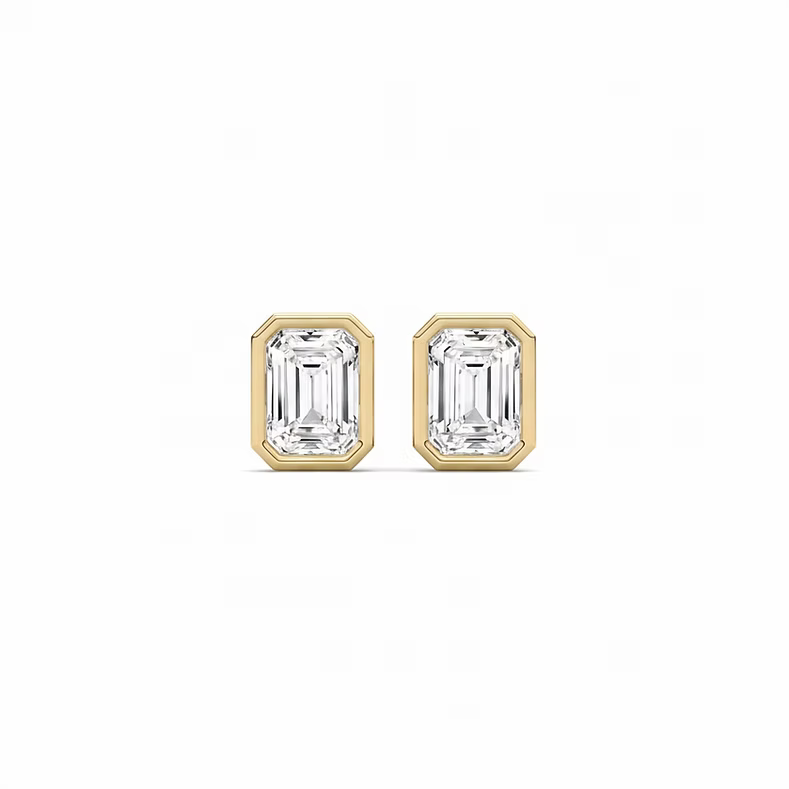 Emerald Bezel Studs